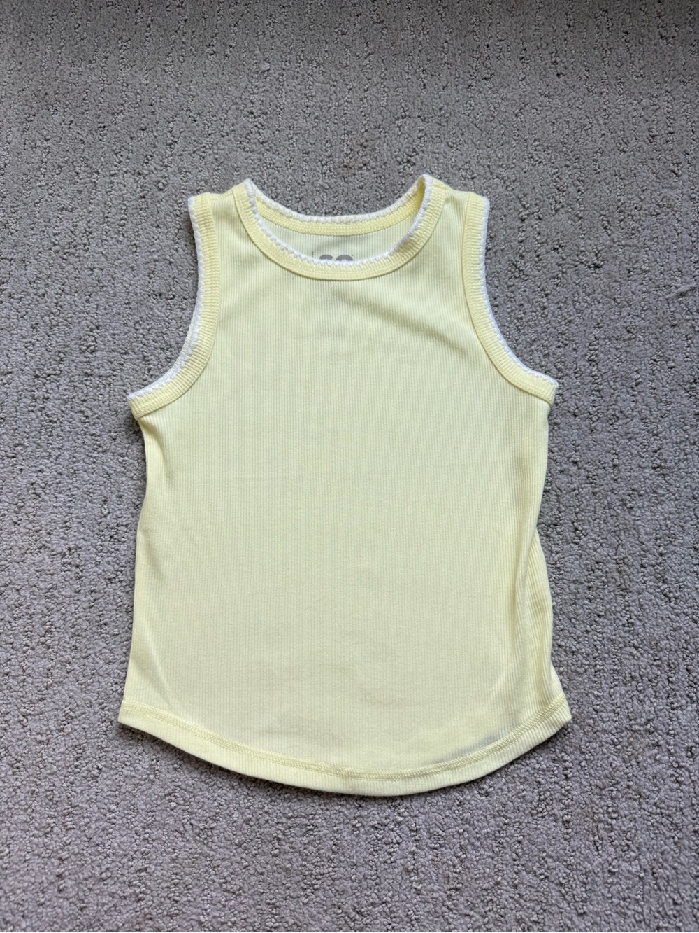 SO Kids Pale Yellow Ribbed Tank Top